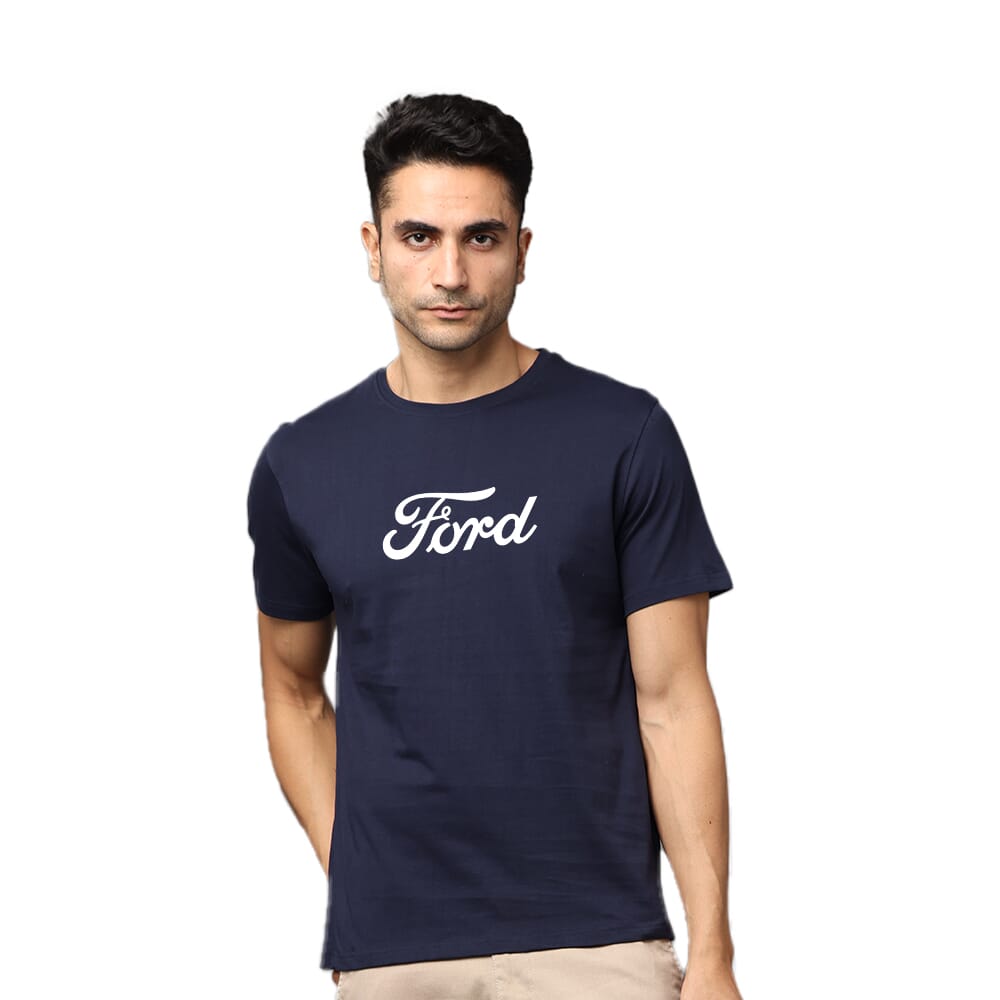Ford Men's  Premium Round Neck T-Shirt - Navy Blue